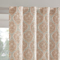 Sun Zero Lanet Vintage Ogee Magnetic Closure Total Blackout Back Tab 2 Piece Curtain Panel Pair