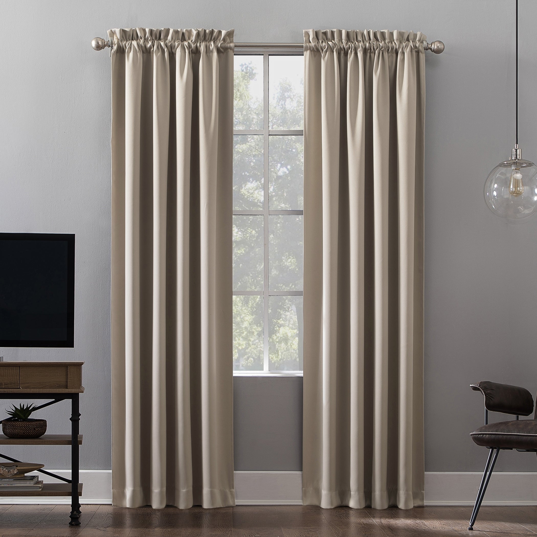Sun Zero Oslo Home Theater 100 Blackout Rod Pocket Curtain Panel Single Panel