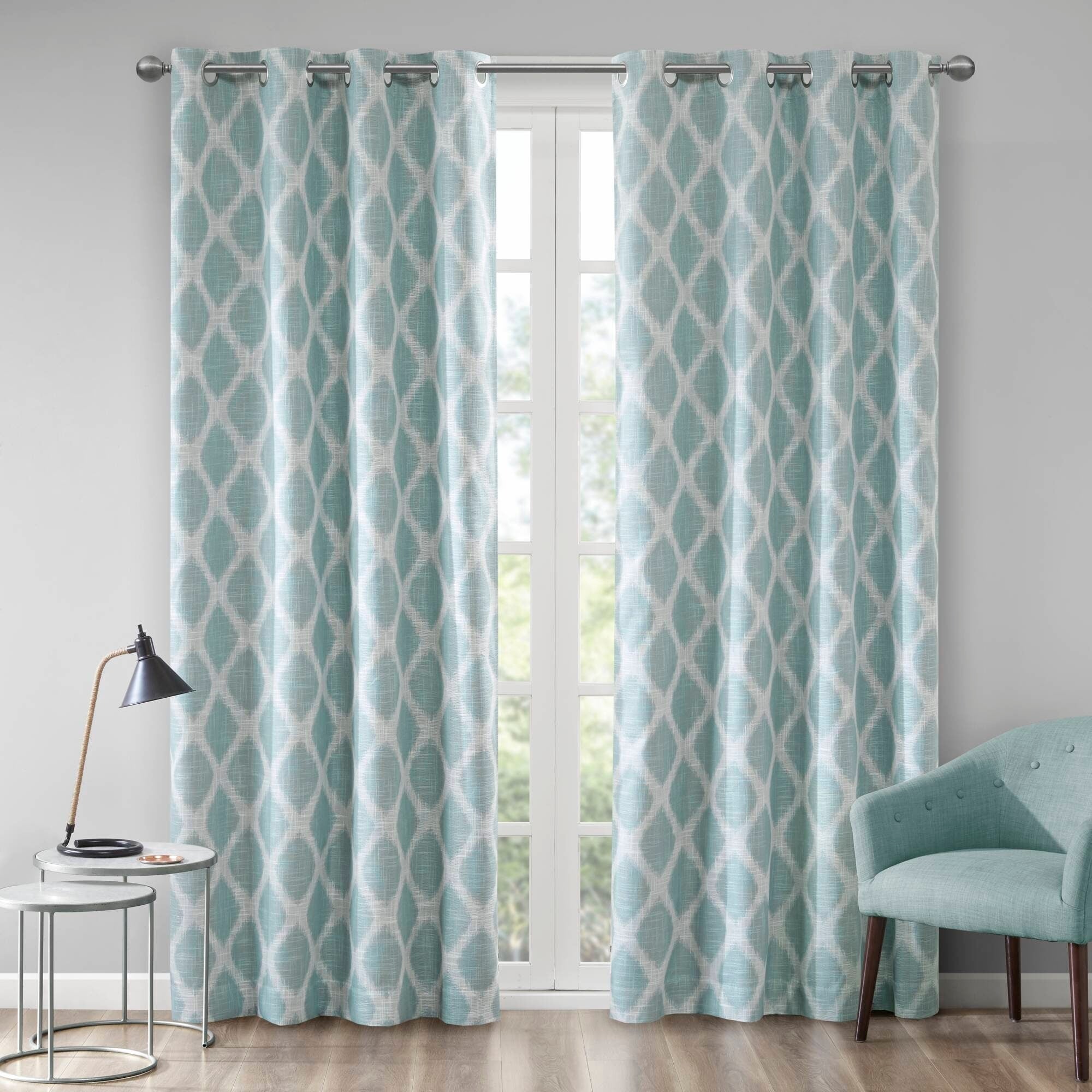 Sunsmart Kagen Basket Weave Printed Ikat Blackout Curtain Panel