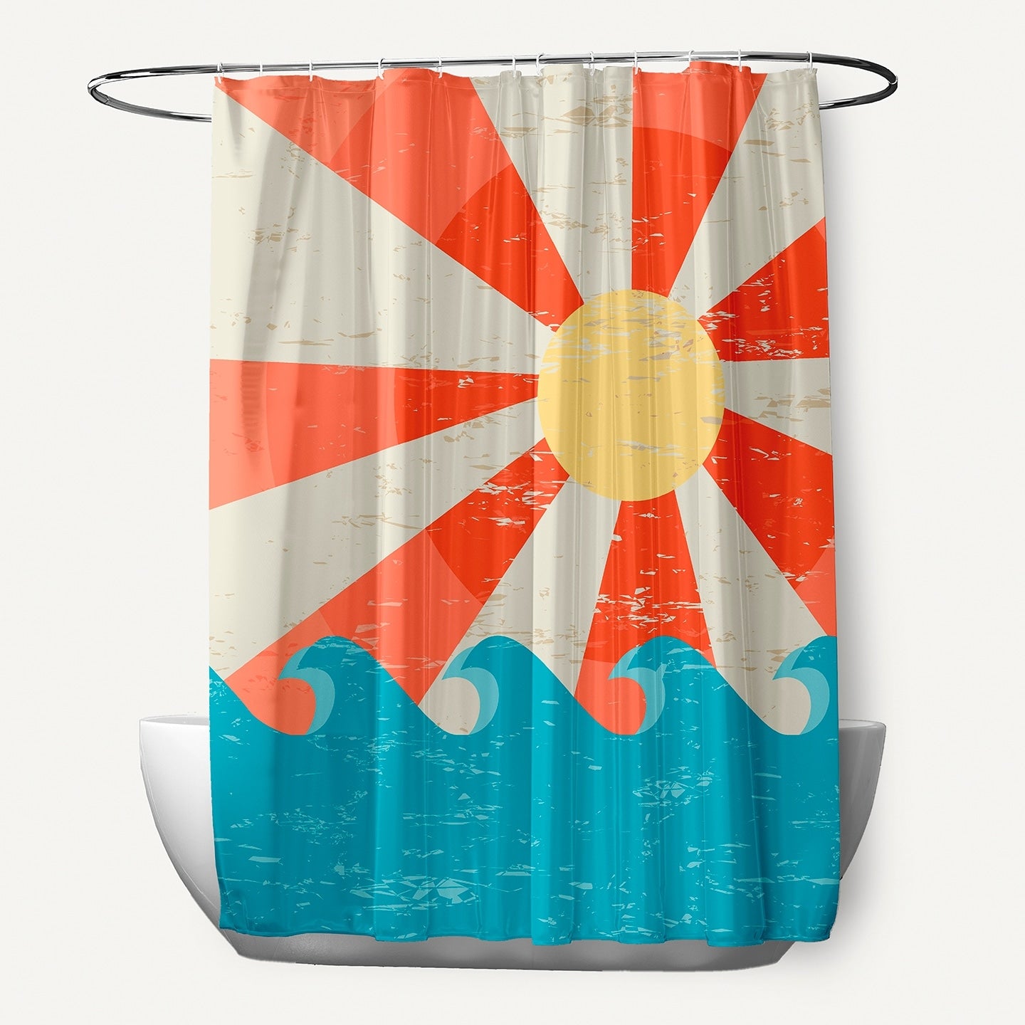 Sunbeams Geometric Print Shower Curtain