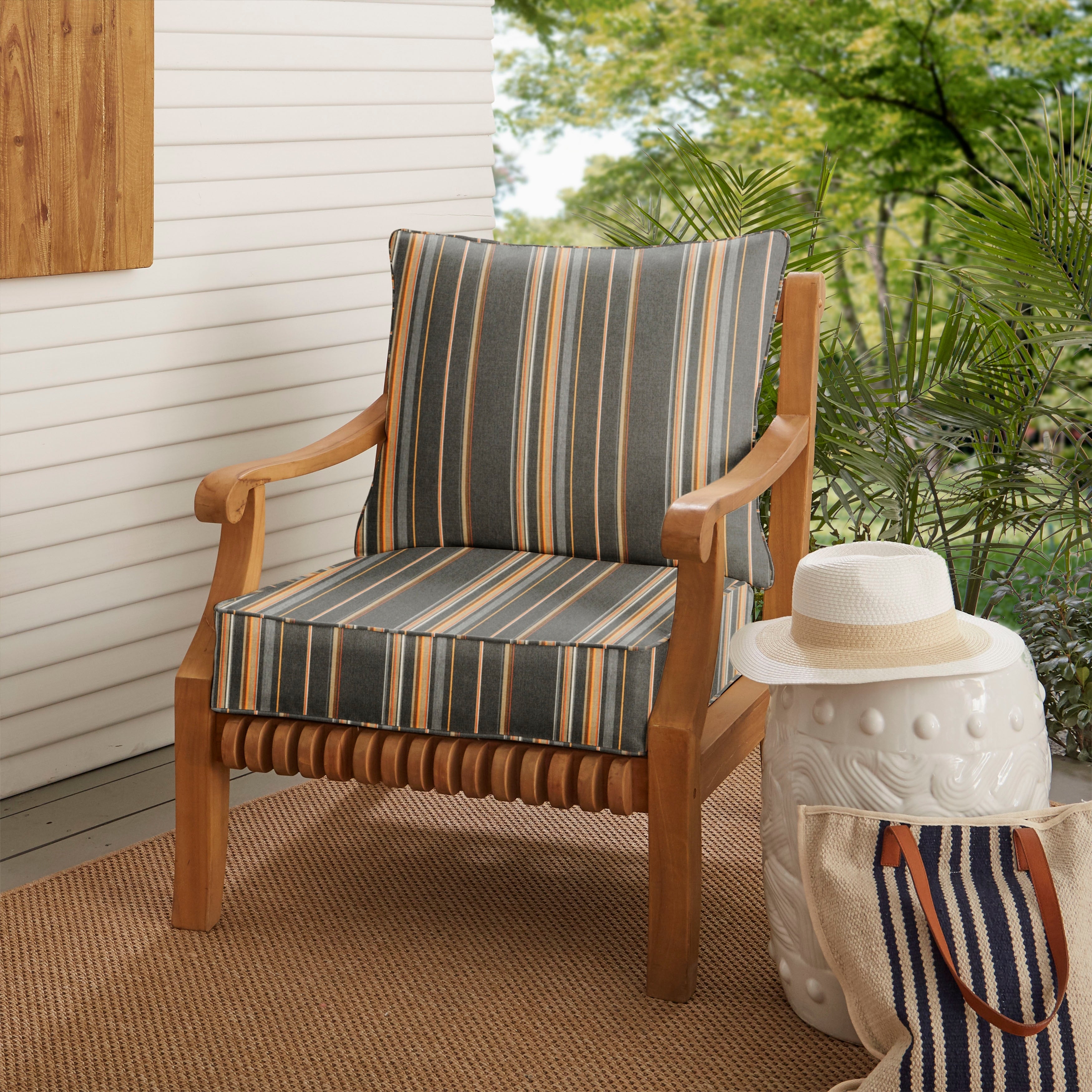 Sunbrella 2 Piece Cushion And Pillow Indoor Outdoor Set 23 In W X 25 In D