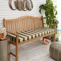 Sunbrella Beige Black Stripe Indoor Outdoor Bench Cushion 37 To 48 Corded