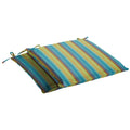 Sunbrella Blue Stripe Indoor Outdoor Chair Pad Set Corded.