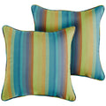 Sunbrella Blue Stripe Indoor Outdoor Corded Throw Pillow Set Of 2