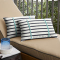 Sunbrella Blue Stripes With Aruba Blue Indoor Outdoor Lumbar Pillows Set Of 2