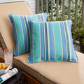 Havenside Home Blue Teal Stripe Indoor Outdoor Corded Throw Pillow Set Of 2