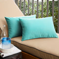 Sunbrella Canvas Aruba Indoor Outdoor Knife Edge Pillow Set Set Of 2 13 In X 20 In
