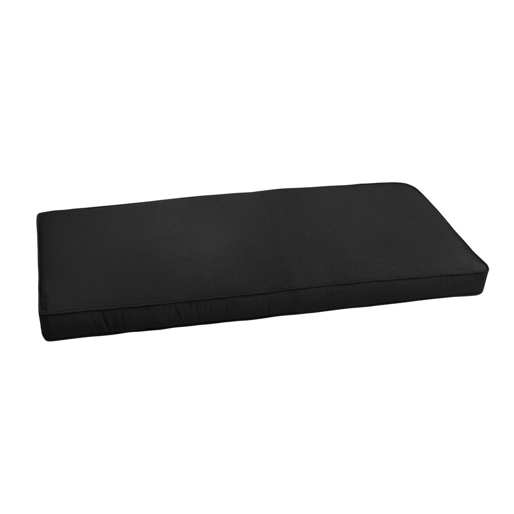Sunbrella Canvas Black Indoor Outdoor Bench Cushion 55 To 60 By Humble Haute