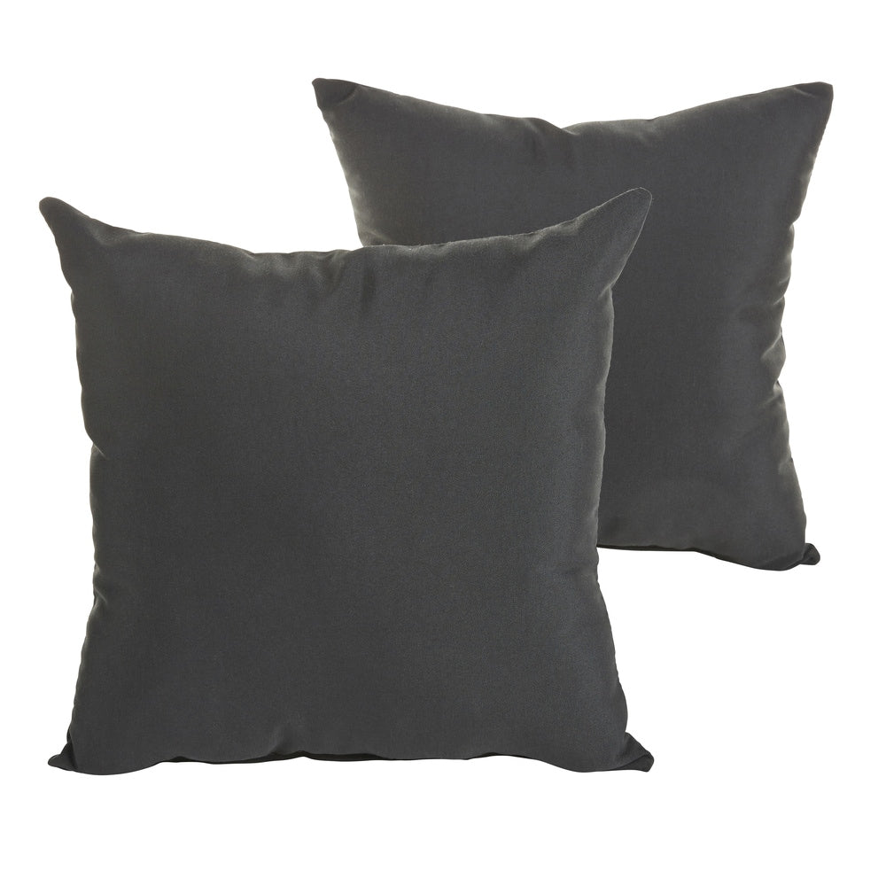 Sunbrella Canvas Black Indoor Outdoor Square Knife Edge Pillow Set