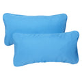 Sunbrella Capri Blue Indoor Outdoor 12 X 24 Inch Corded Lumbar Pillows Set Of 2