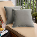 Humble Haute Sunbrella Canvas Charcoal Indoor Outdoor Corded Pillow Set Of 2