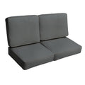 Sunbrella Canvas Charcoal Grey Indoor Outdoor Deep Seating Cushion Loveseat Set 23.5 In W X 23 In D