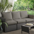 Sunbrella Canvas Charcoal Grey Indoor Outdoor Deep Seating Cushion Set 23 In W X 25 In D