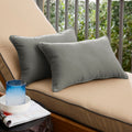 Sunbrella Canvas Charcoal Grey Indoor Outdoor Lumbar Pillow Set Of 2