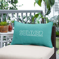 Summer Indoor Outdoor Embroidered Lumbar Pillow Knife Edge 13 X 20