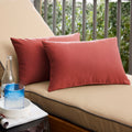 Sunbrella Canvas Henna Indoor Outdoor Knife Edge Pillow Set Set Of 2 13 In X 20 In