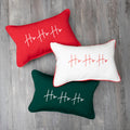 Sunbrella Indoor Outdoor Ho Ho Ho Embroidered Christmas Pillow Corded