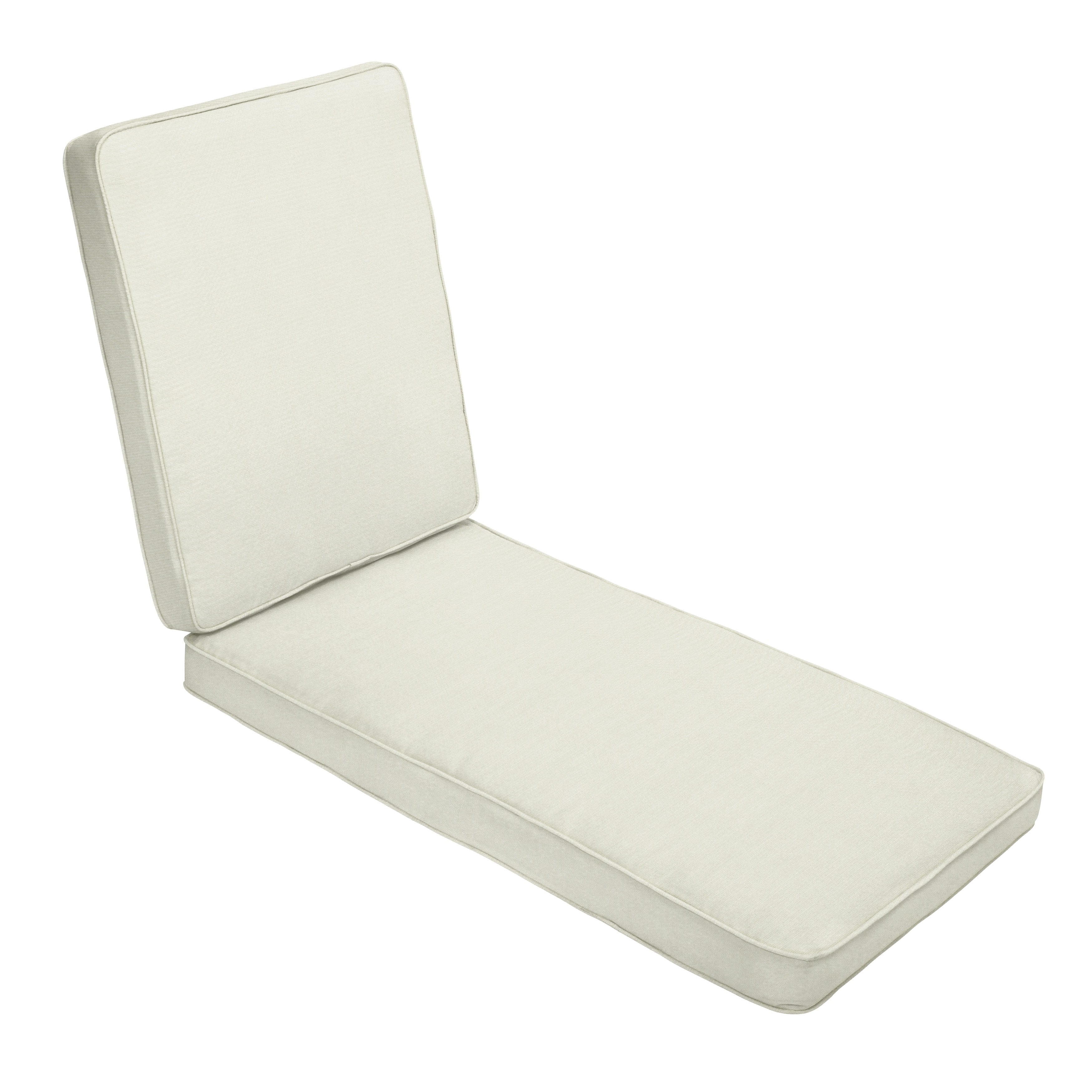 Sunbrella Canvas Ivory Indoor Outdoor Hinged Cushion Corded