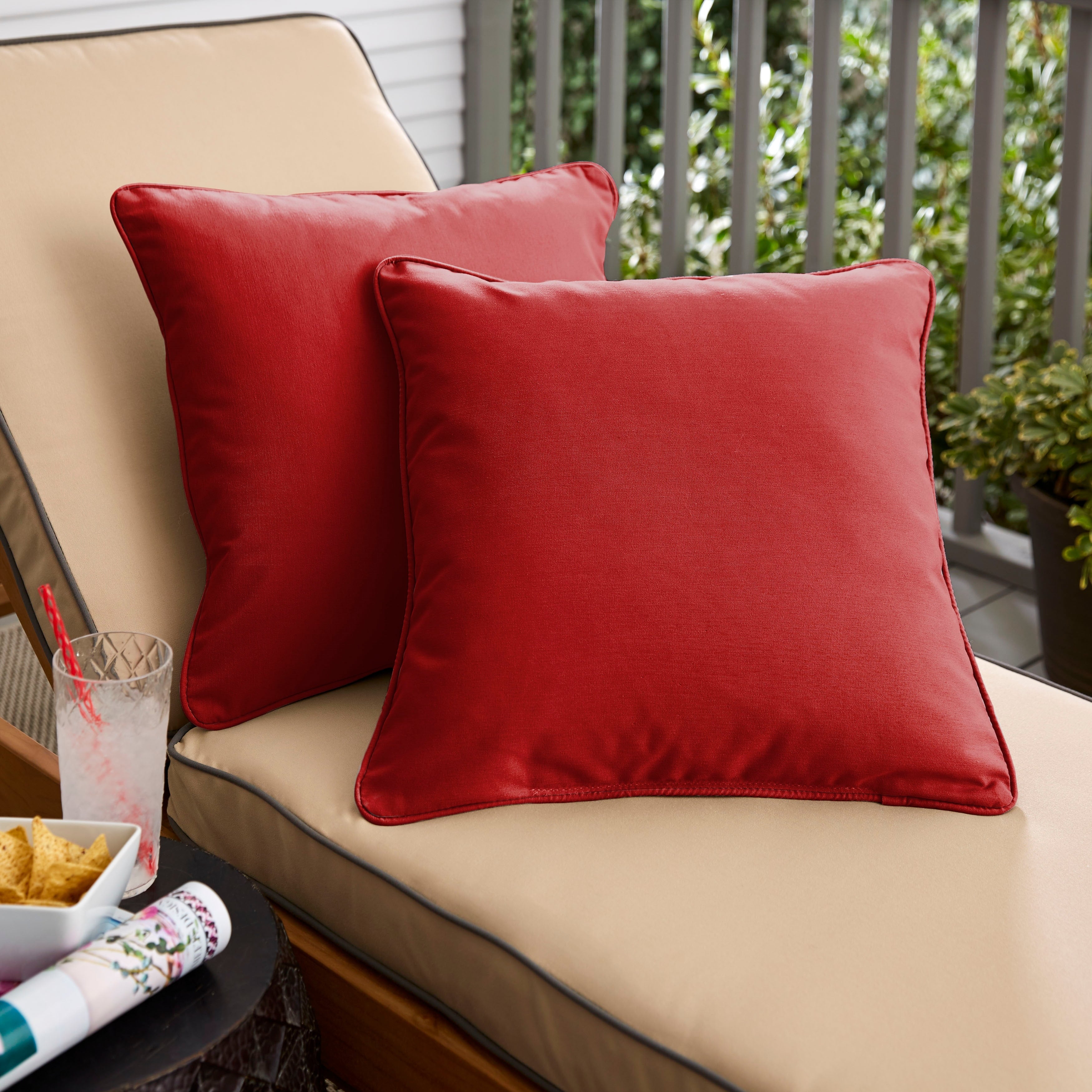 Clara Outdoor Red Pillows Made With Sunbrella Set Of 2