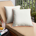 Sunbrella Canvas Natural Canvas Melon Indoor Outdoor Pillow Set
