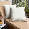 Sunbrella Canvas Natural Canvas Rust Indoor Outdoor Pillow Set