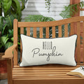 Sunbrella Canvas Natural Canvas Black Hello Pumpkin Indoor Outdoor Pillow 13 In X 20 In