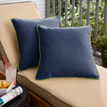 Humble Haute Sunbrella Canvas Navy Indoor Outdoor Corded Pillow Set Of 2