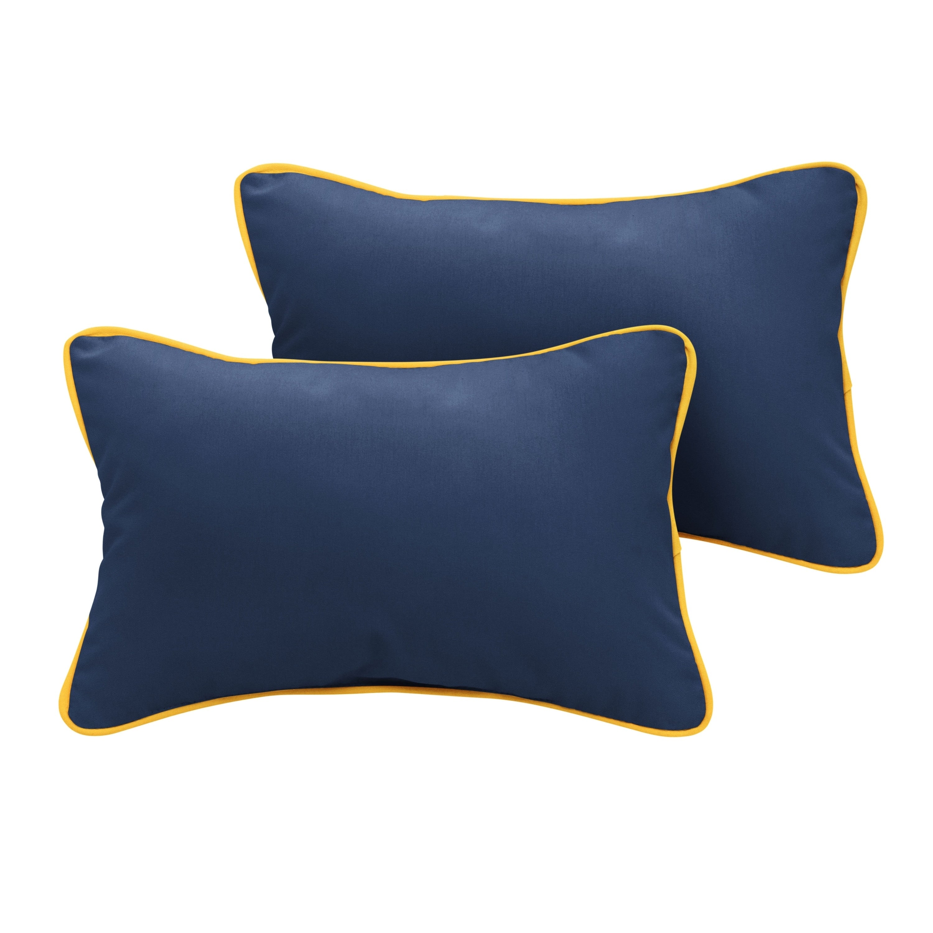 Humble Haute Sunbrella Canvas Navy Indoor Outdoor Corded Pillow Set Of 2