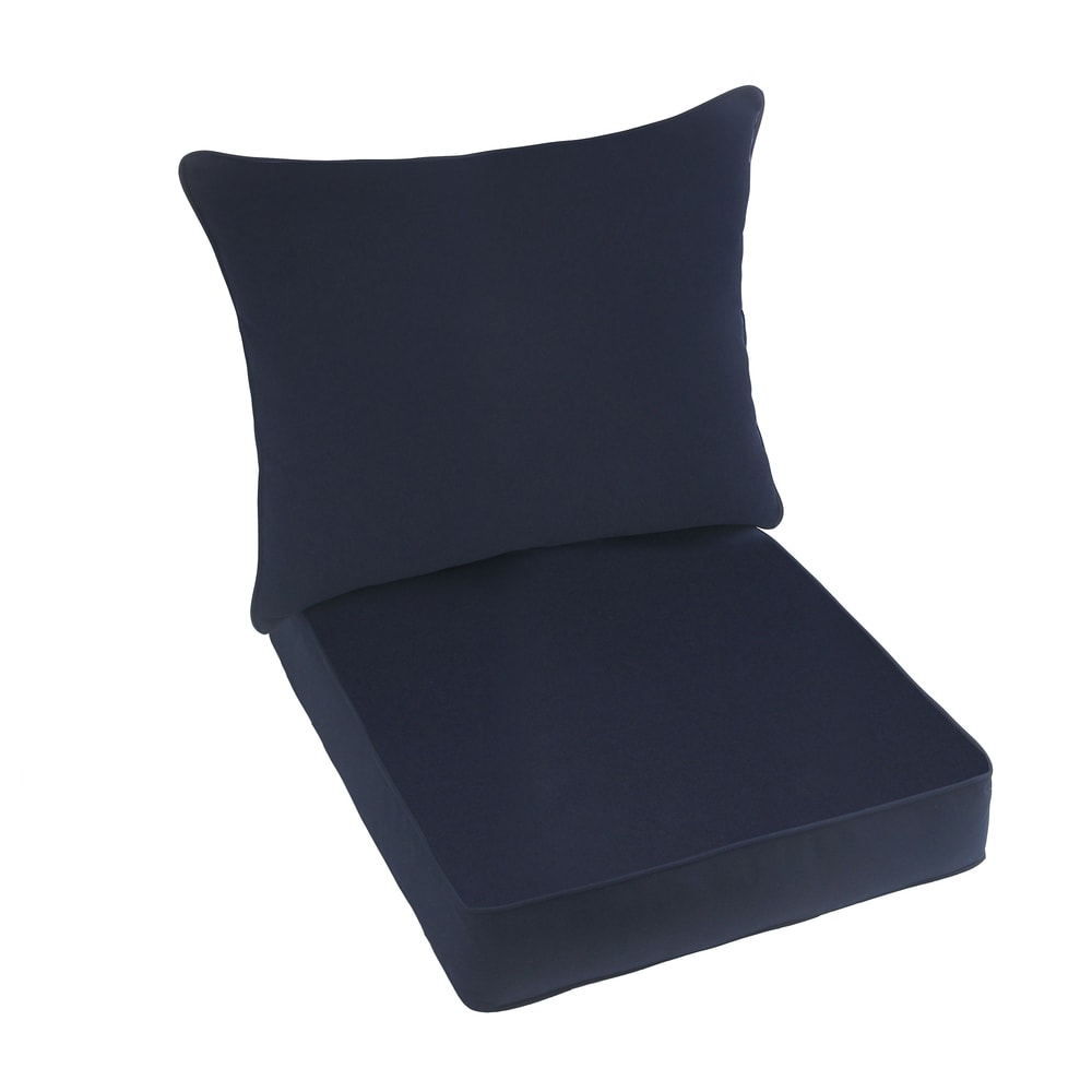 Sunbrella Canvas Navy 2 Piece Cushion And Pillow Indoor Outdoor Set