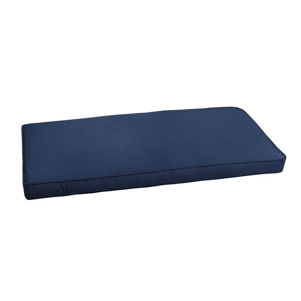 Sunbrella Canvas Navy Blue Indoor Outdoor Bench Cushion 55 To 60 By Humble Haute