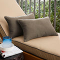 Sunbrella Canvas Taupe Indoor Outdoor Lumbar Pillow Set Of 2