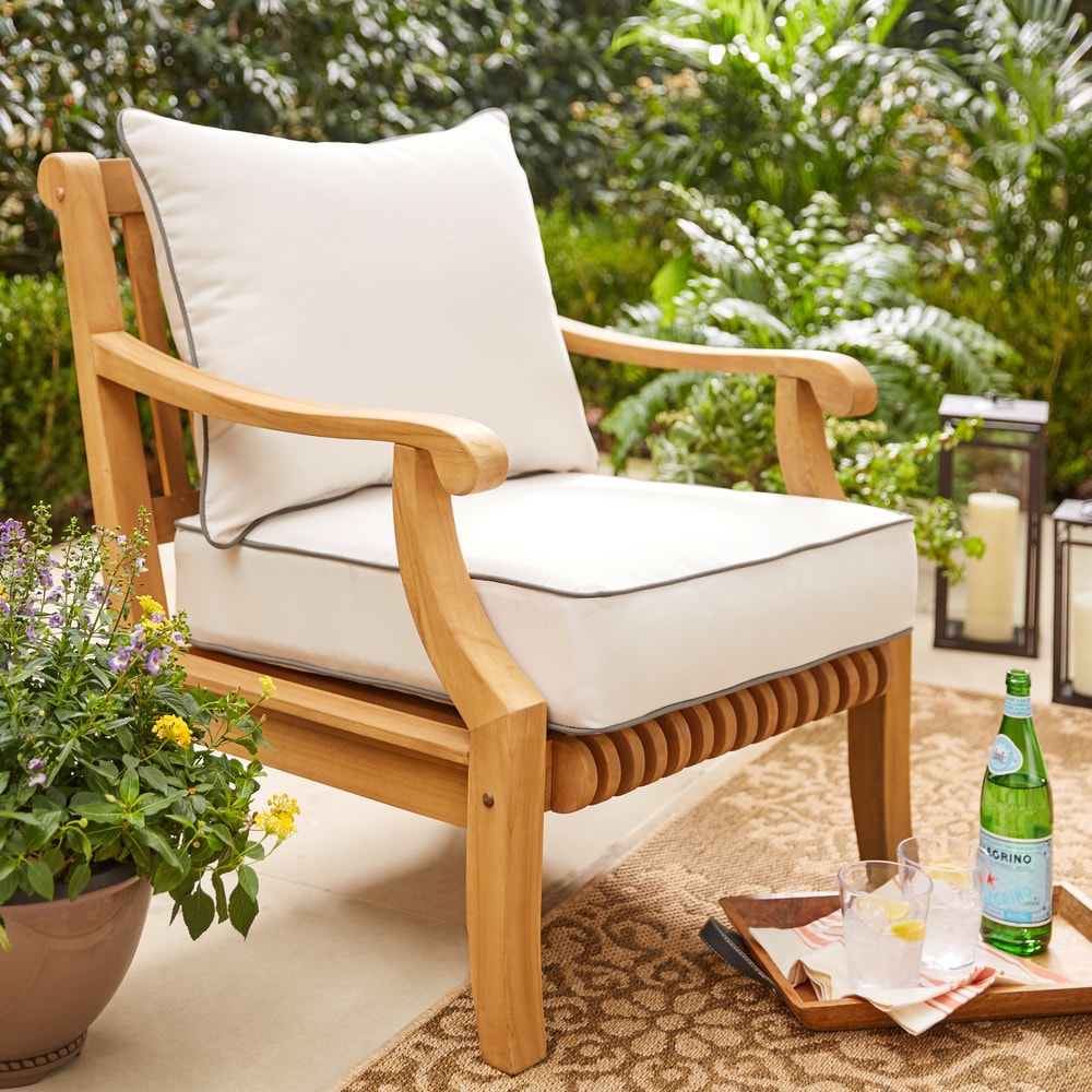 Sunbrella Canvas And Charcoal 2 Piece Cushion And Pillow Indoor Outdoor Set
