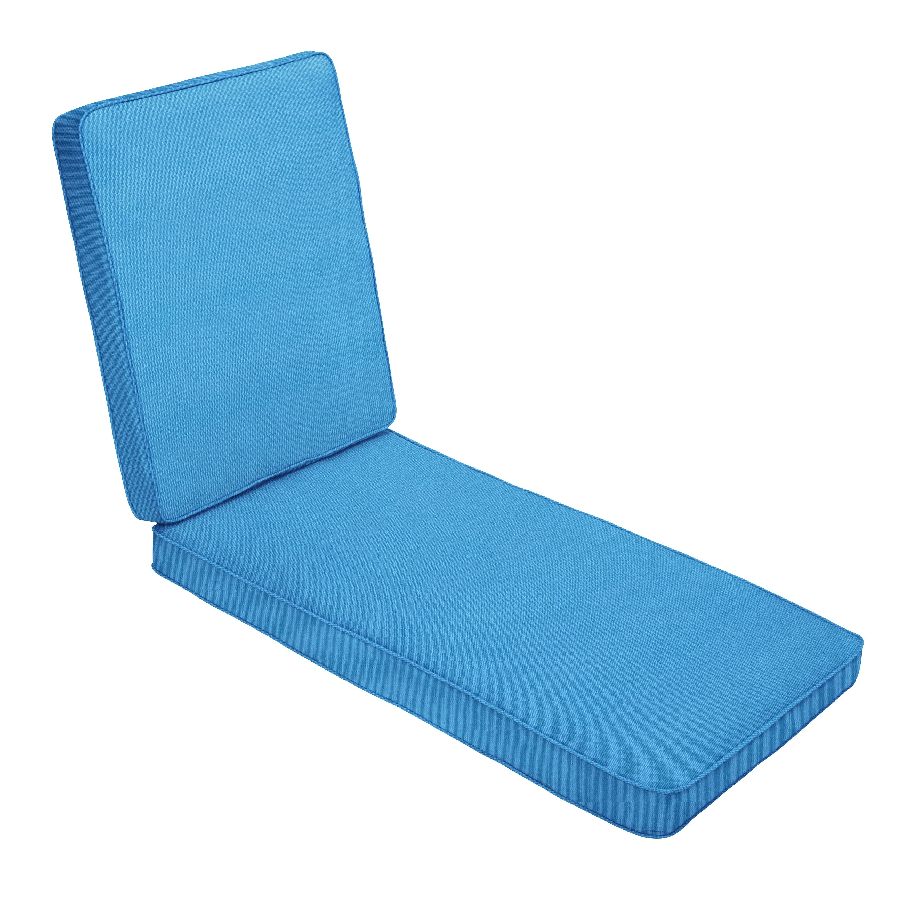 Sunbrella Capri Blue Indoor Outdoor Hinged Cushion Corded