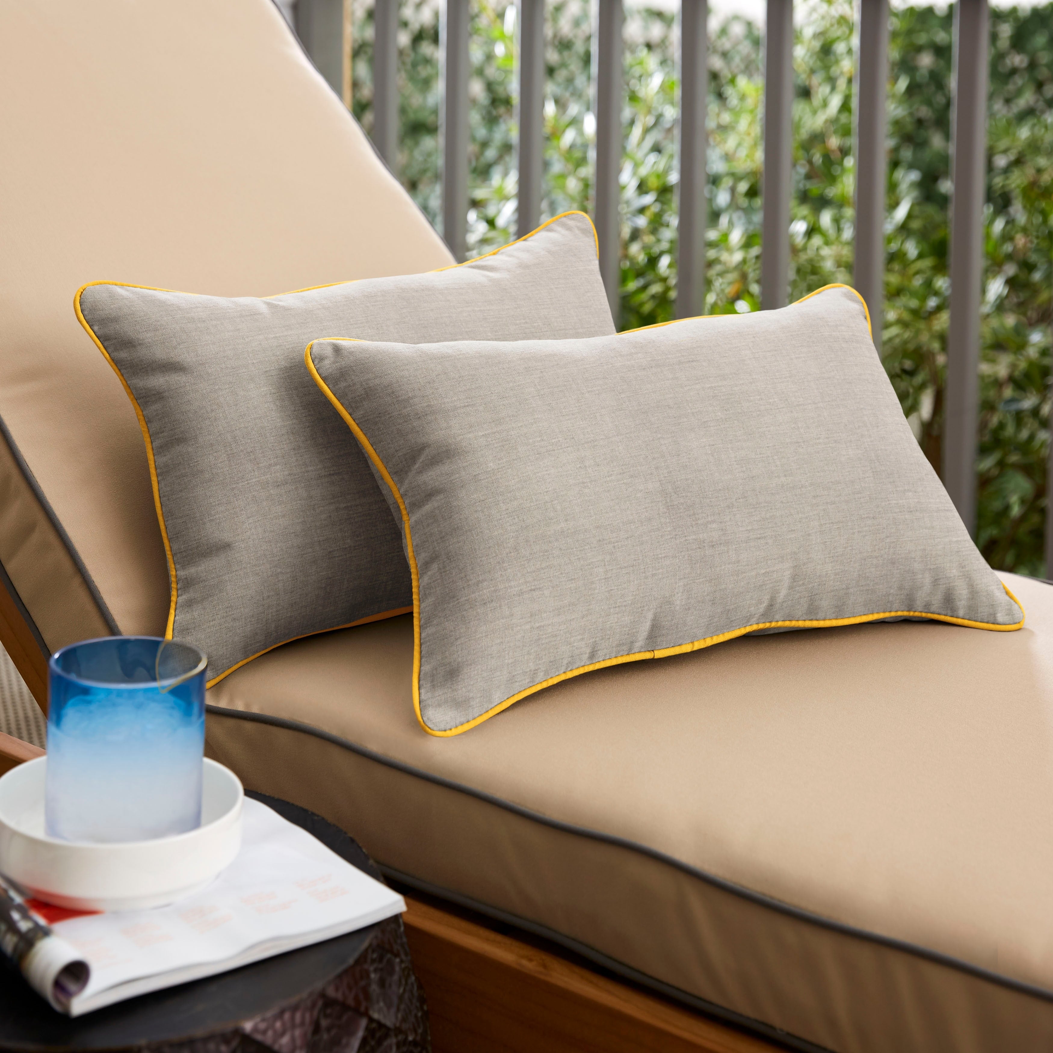 Humble Haute Sunbrella Cast Silver Indoor Outdoor Corded Pillow Set Of 2