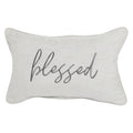 Sunbrella Cast Silver Indoor Outdoor Embroidered Lumbar Pillow Corded