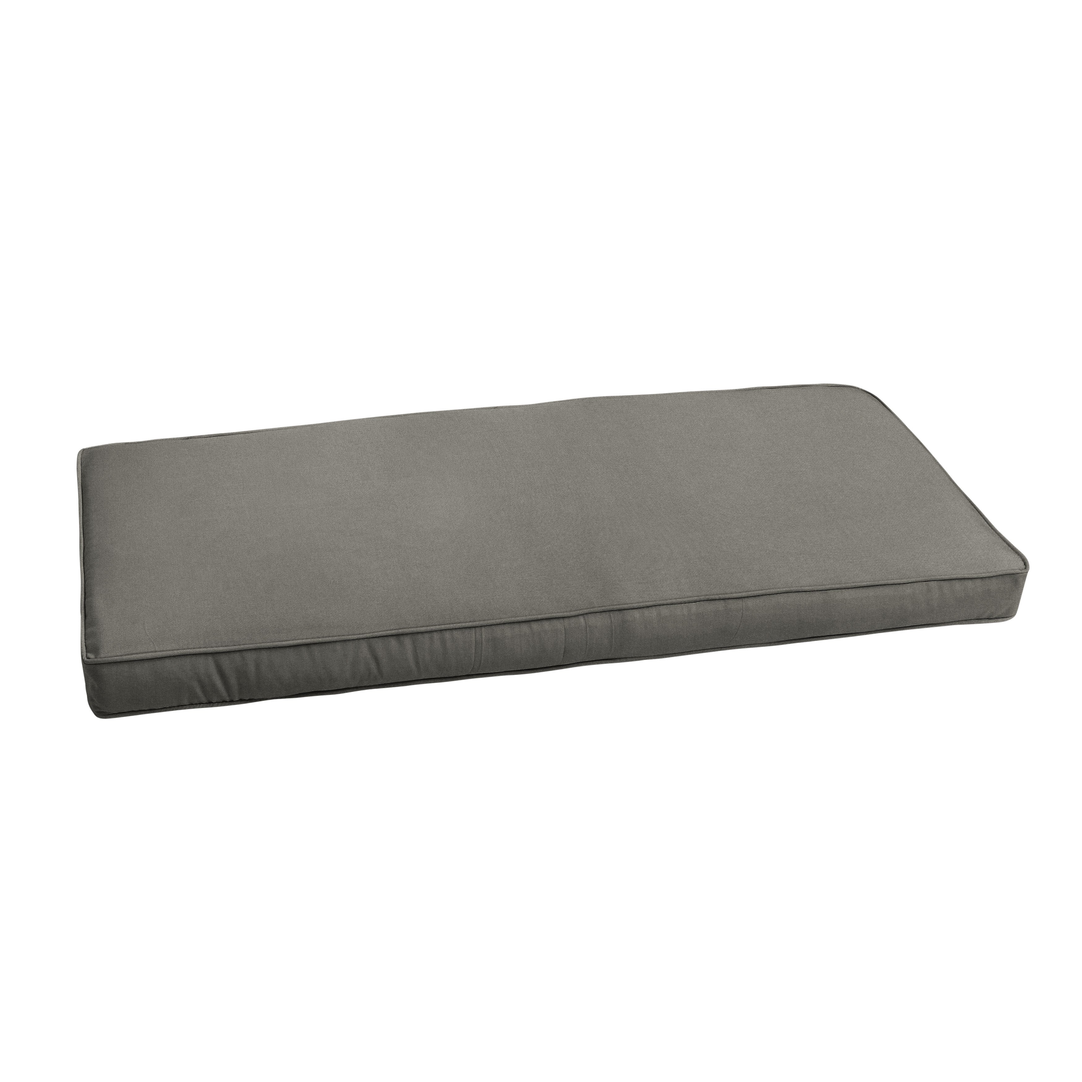 Sunbrella Charcoal Grey Indoor Outdoor Bench Cushion 37 To 48 Corded