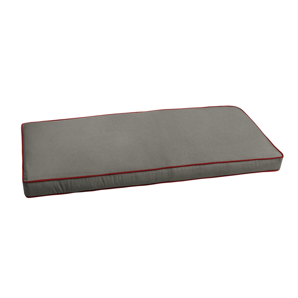 Sunbrella Charcoal Grey W Jockey Red Indoor Outdoor Bench Cushion 37 To 48