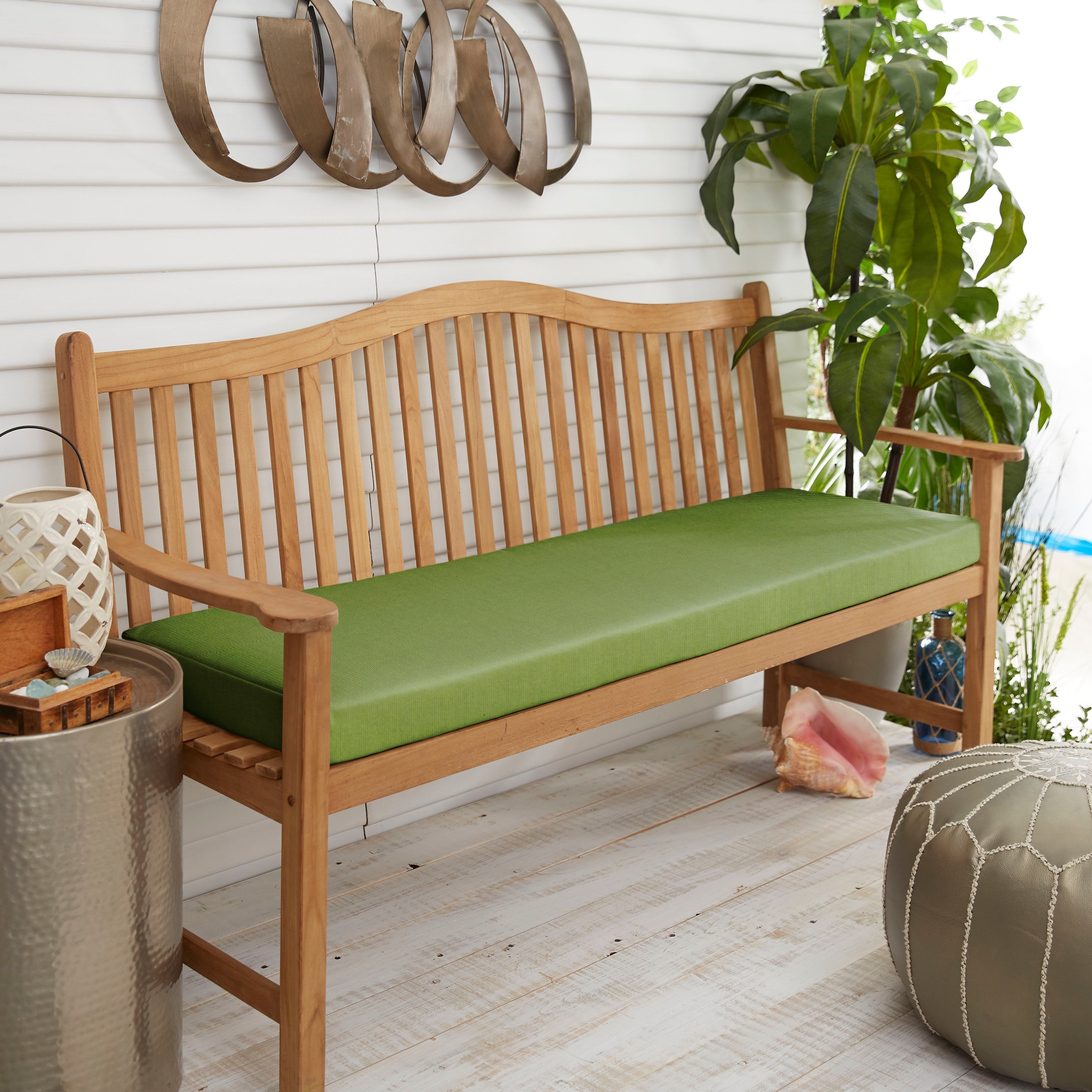 Sunbrella Cilantro Green Indoor Outdoor Bench Cushion 48 In W X 19 In D