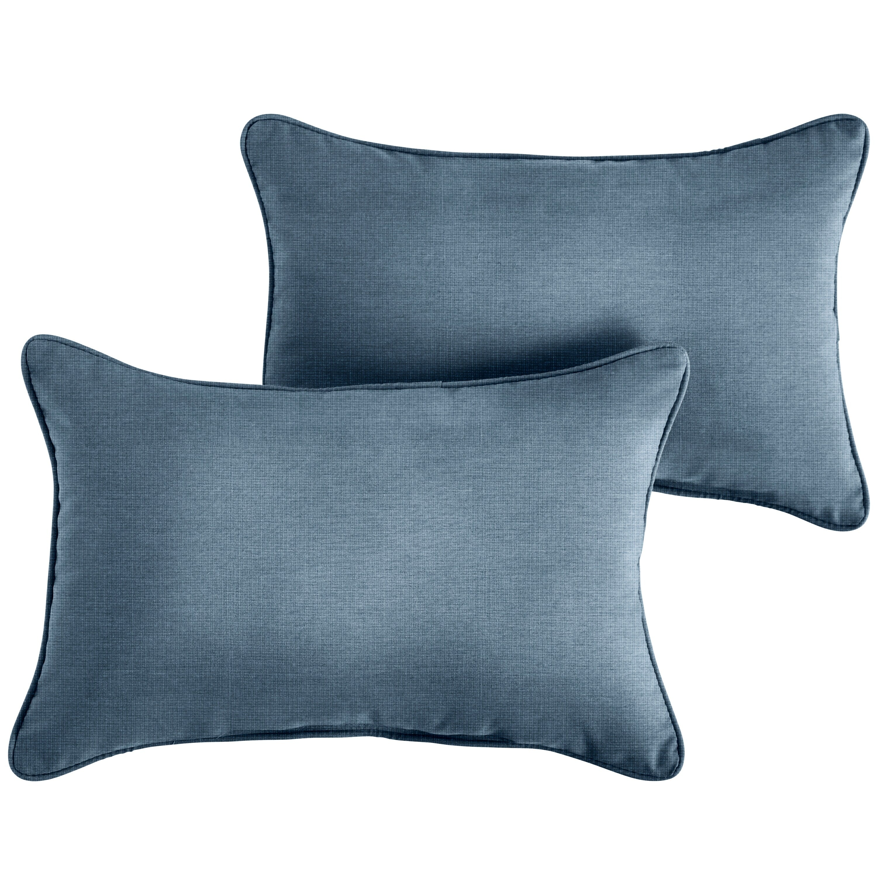 Sunbrella Denim Blue Indoor Outdoor Pillows Set Of 2 Corded