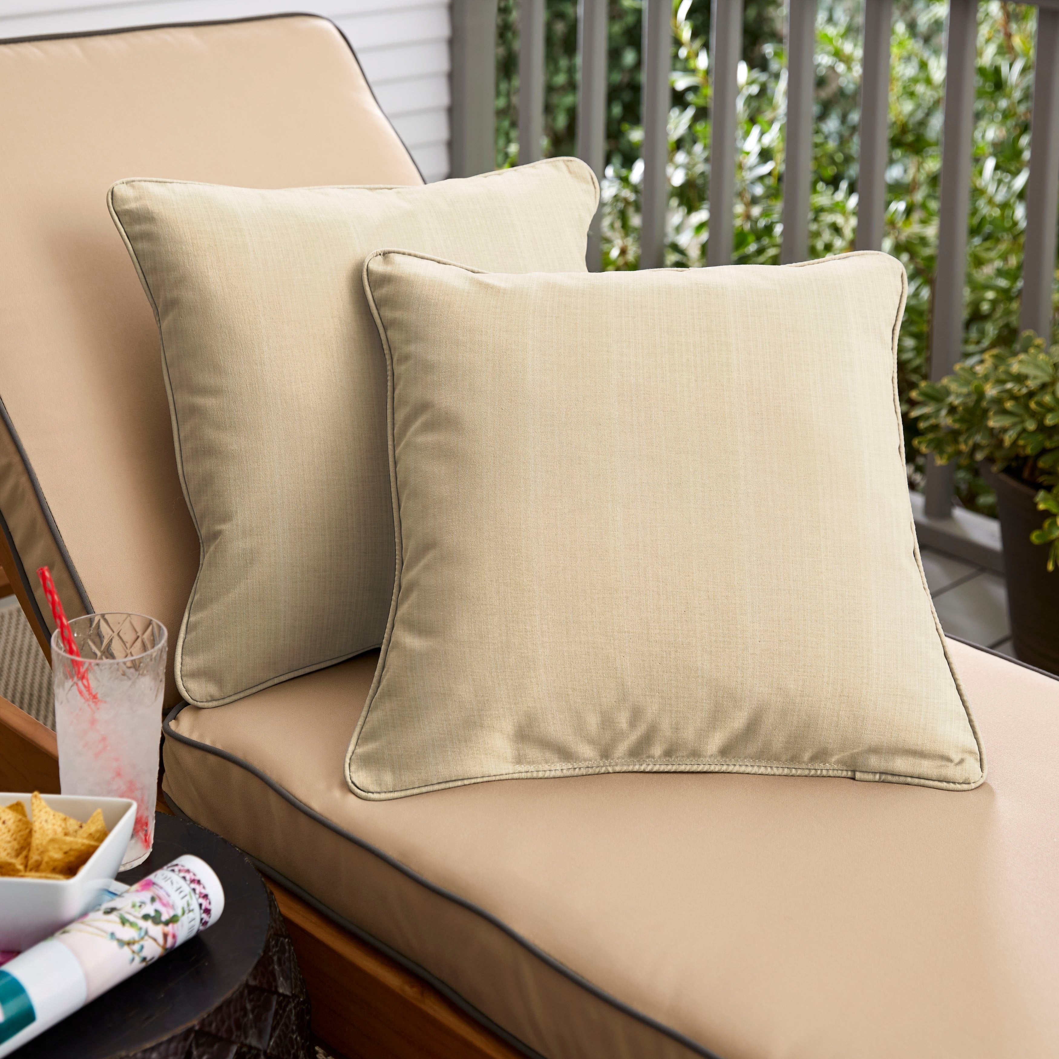 Clara Outdoor Textured Sand Pillows Made With Sunbrella Set Of 2