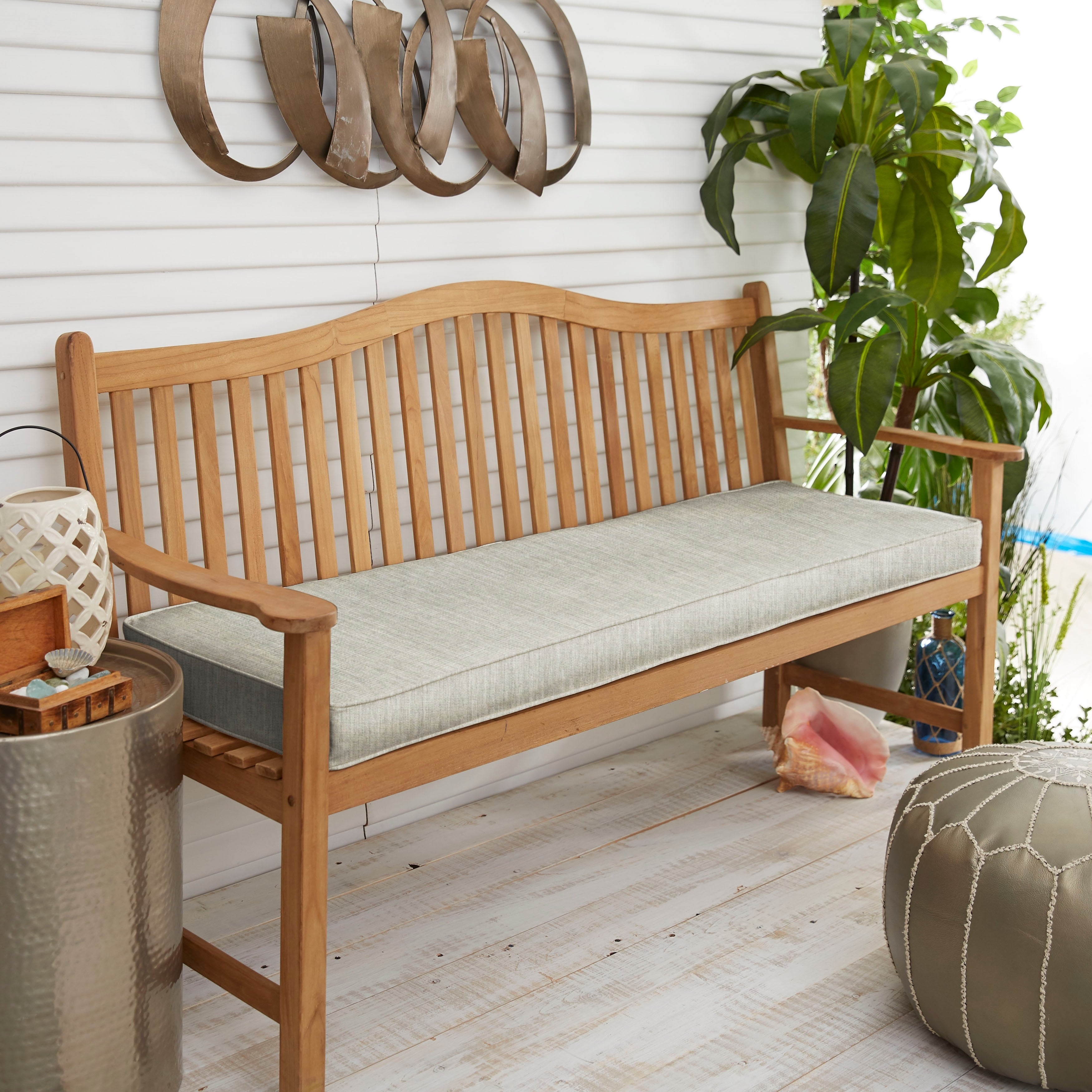 Sunbrella Granite Grey Indoor Outdoor Bench Cushion 37 To 48 Corded