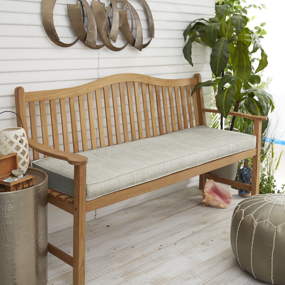 Sunbrella Granite Grey Indoor Outdoor Bench Cushion By Humble Haute