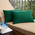 Sunbrella Green Indoor Outdoor Knife Edge Lumbar Pillow Set Of 2