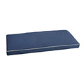 Sunbrella Indigo Blue With Ivory Indoor Outdoor Bench Cushion 55 To 60 Corded