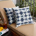 Sunbrella Indigo Geometric Indoor Outdoor Square Pillow Set Of 2