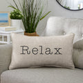 Sunbrella Indoor Outdoor Single Embroidered Pillow Relax