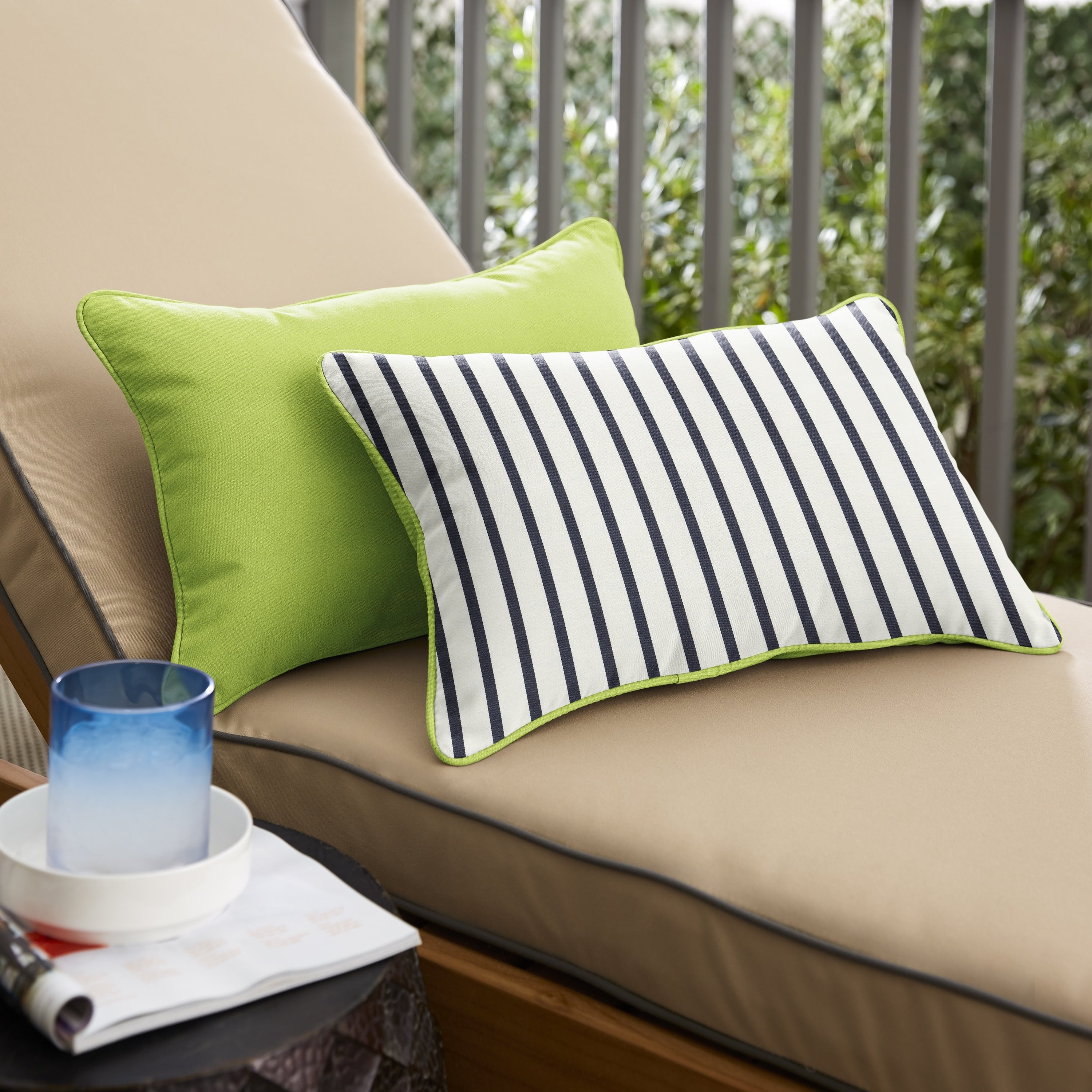 Sunbrella Indoor Outdoor Two Sided Lumbar Pillows Set Of 2 Corded