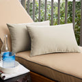 Sunbrella Ivory Indoor Outdoor Knife Edge Lumbar Pillow Set Of 2