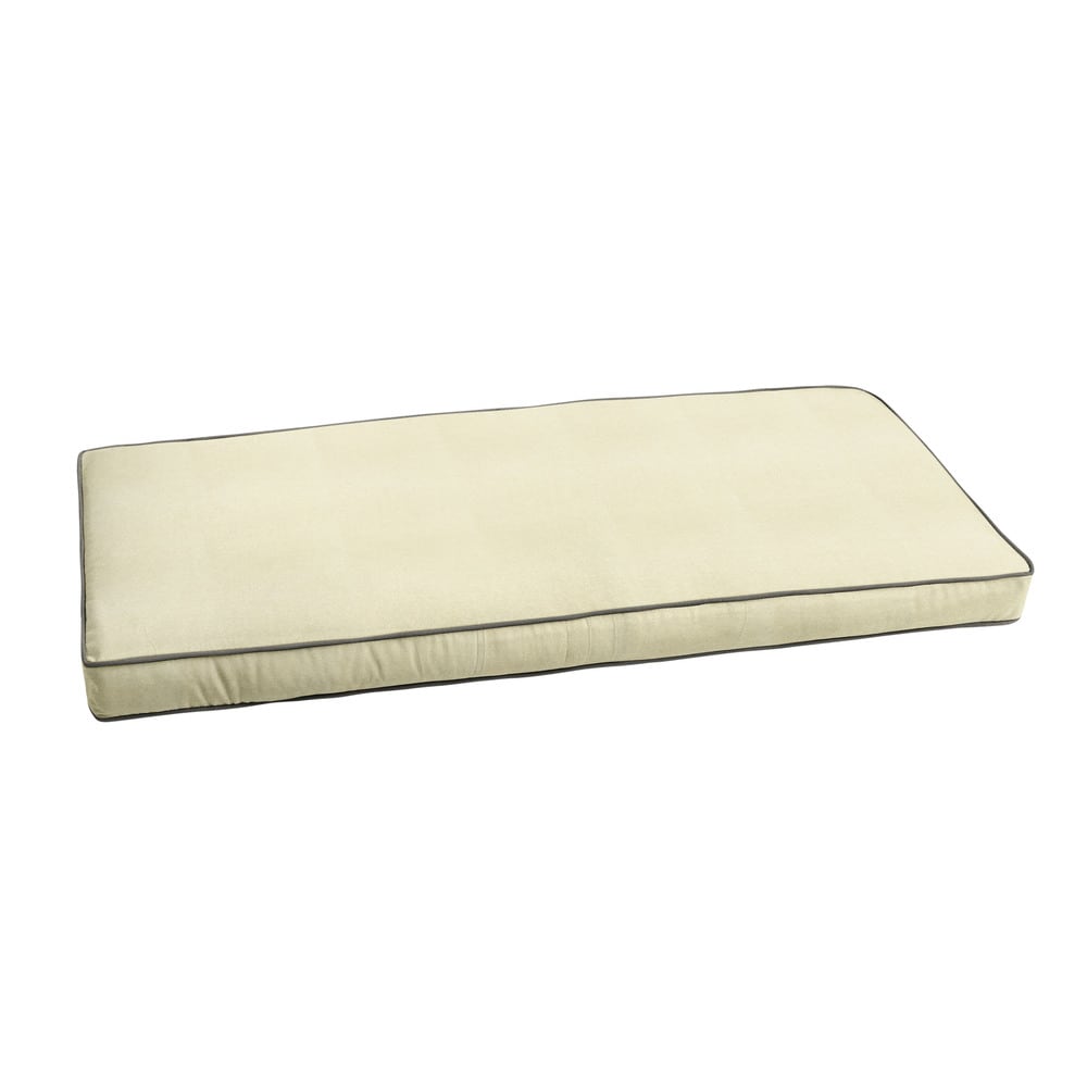 Sunbrella Ivory W Charcoal Grey Indoor Outdoor Bench Cushion 55 To 60
