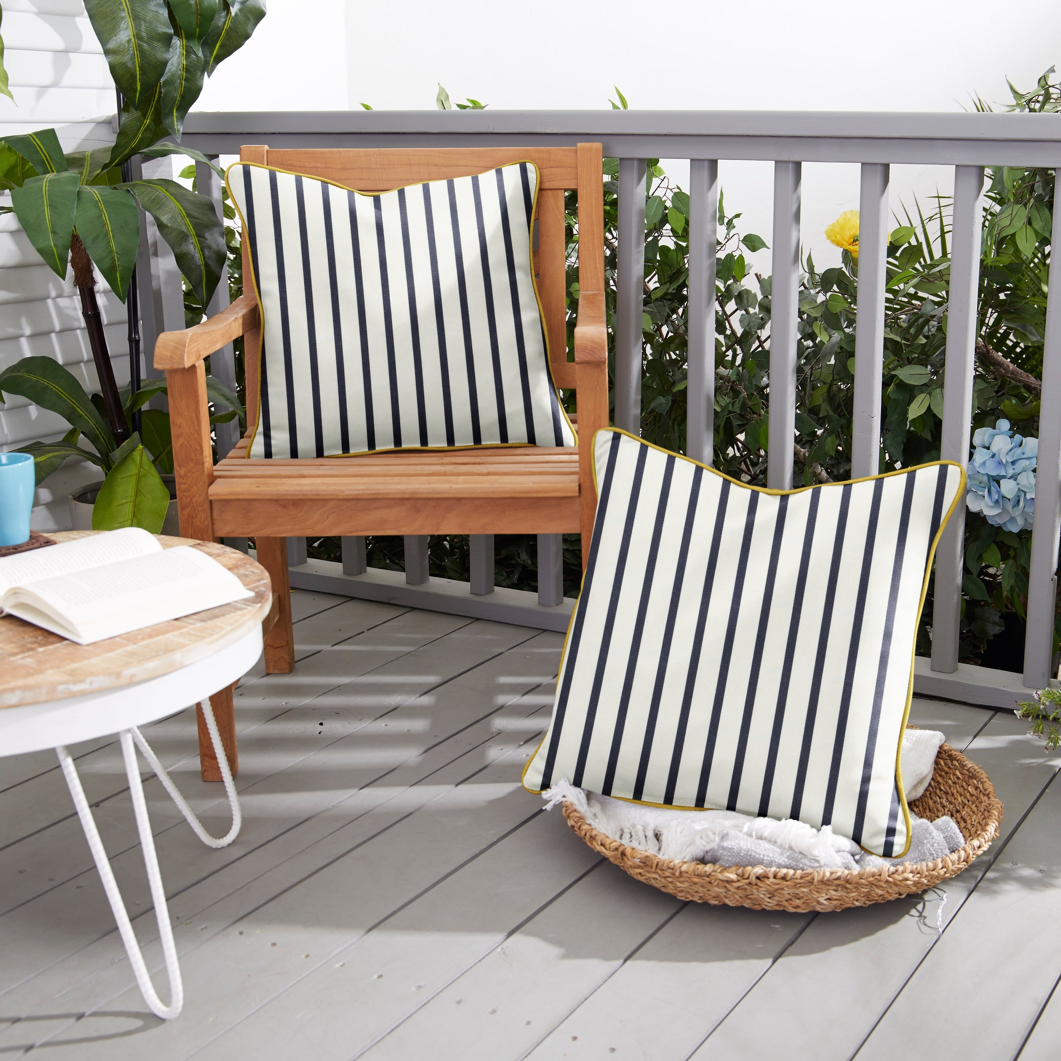 Sunbrella Lido Indigo Indoor Outdoor Pillow Set Of 2